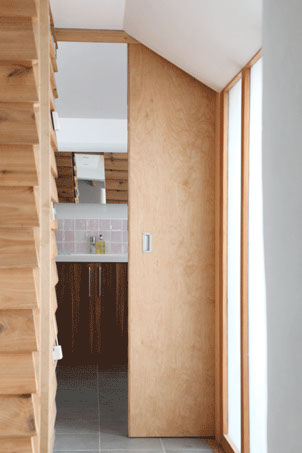 St Teath, Cornwall looking down the corridor to the bathroom extension.